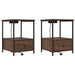 Dulap de noapte cu sertar 2 pcs Stejar închis 42 x 41 x 56 cm - WALTI WALTI