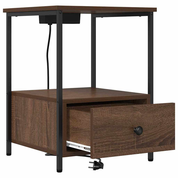 Dulap de noapte cu sertar 2 pcs Stejar închis 42 x 41 x 56 cm - WALTI WALTI