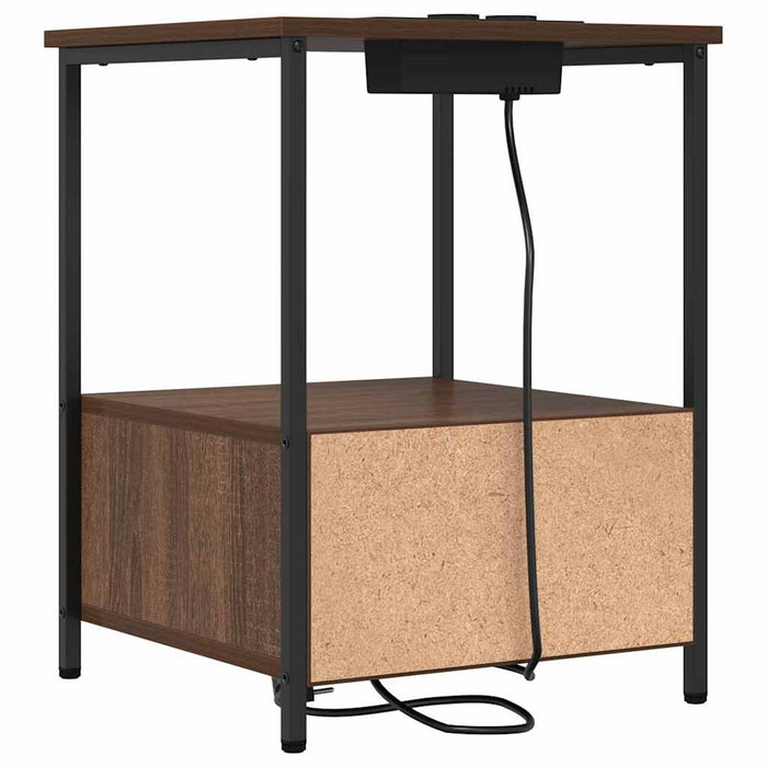 Dulap de noapte cu sertar 2 pcs Stejar închis 42 x 41 x 56 cm - WALTI WALTI