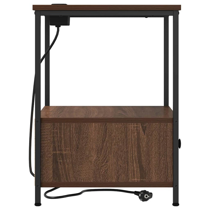 Dulap de noapte cu sertar 2 pcs Stejar închis 42 x 41 x 56 cm - WALTI WALTI