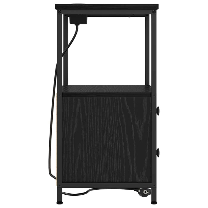 Dulap de noapte Stejar Negru 40 x 31 x 60 cm Lemn compozit - WALTI WALTI
