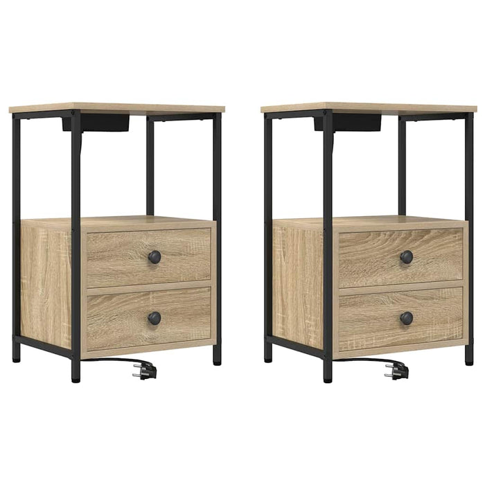 Dulap de noapte cu sertar 2 pcs Stejar Sonoma 40 x 31 x 60 cm - WALTI WALTI