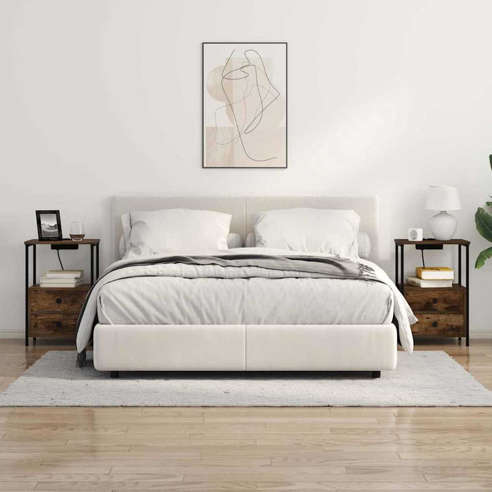 Dulap de noapte Stejar fumuriu 40 x 31 x 60 cm Lemn compozit - WALTI WALTI