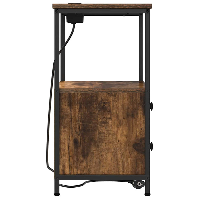 Dulap de noapte Stejar fumuriu 40 x 31 x 60 cm Lemn compozit - WALTI WALTI