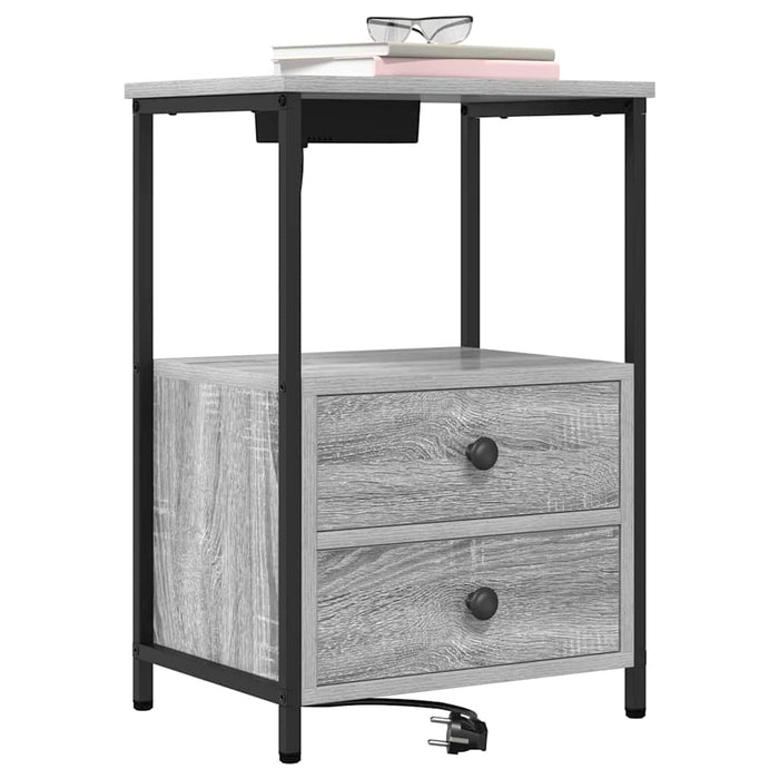 Dulap de noapte Gri Sonoma 40 x 31 x 60 cm Lemn compozit - WALTI WALTI