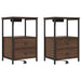 Dulap de noapte cu sertar 2 pcs Stejar închis 40 x 31 x 60 cm - WALTI WALTI