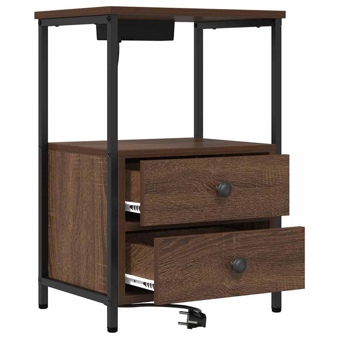 Dulap de noapte cu sertar 2 pcs Stejar închis 40 x 31 x 60 cm - WALTI WALTI