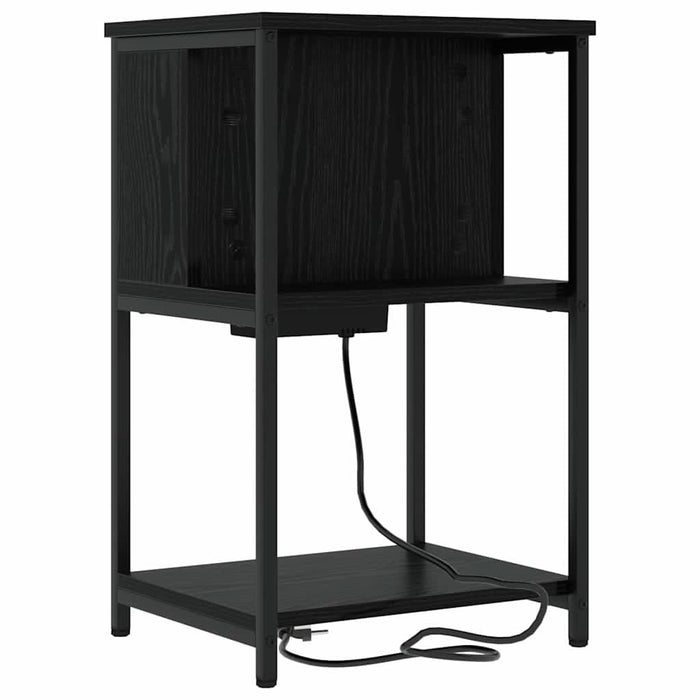 Dulap de noapte Stejar Negru 38 x 31 x 61 cm Lemn compozit - WALTI WALTI