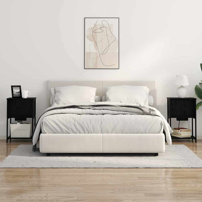 Dulap de noapte 2 pcs Stejar Negru 38 x 31 x 61 cm - WALTI WALTI