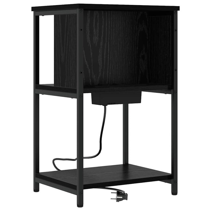 Dulap de noapte 2 pcs Stejar Negru 38 x 31 x 61 cm - WALTI WALTI
