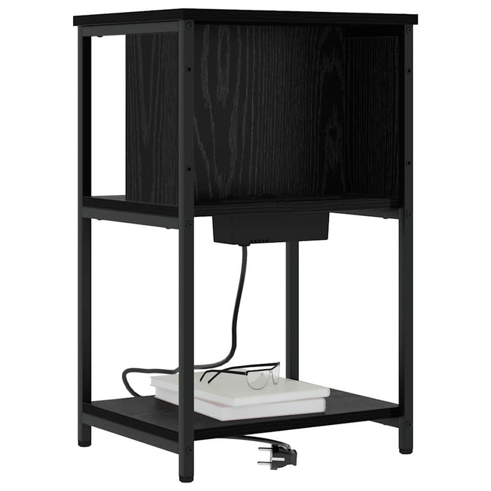 Dulap de noapte 2 pcs Stejar Negru 38 x 31 x 61 cm - WALTI WALTI