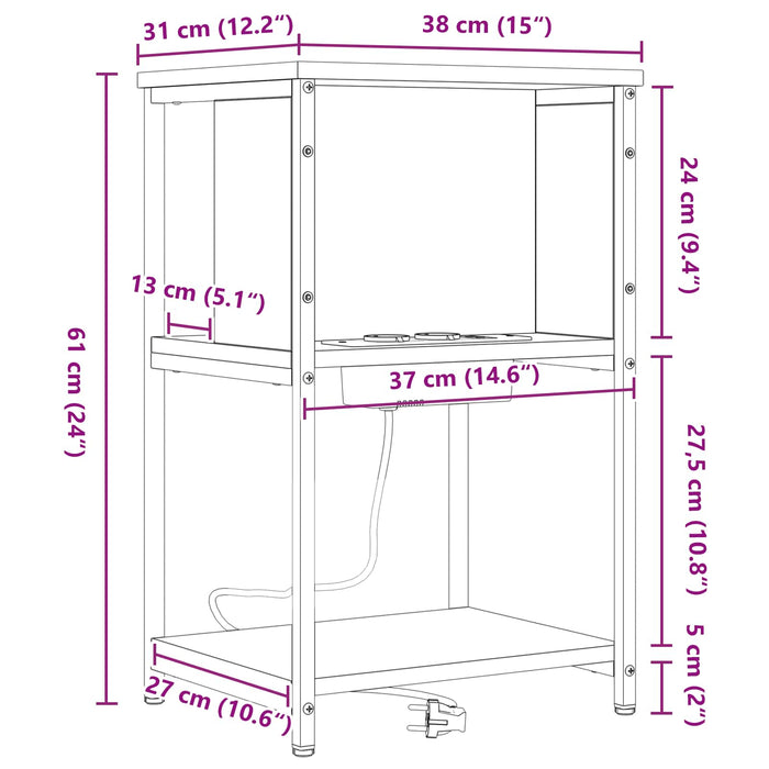 Dulap de noapte 2 pcs Stejar Sonoma 38 x 31 x 61 cm - WALTI WALTI