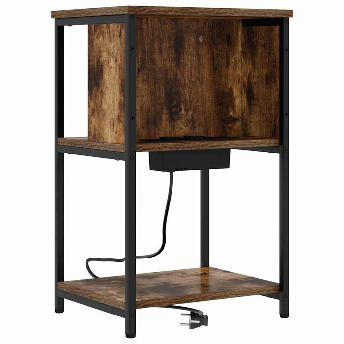 Dulap de noapte Stejar fumuriu 38 x 31 x 61 cm Lemn compozit - WALTI WALTI