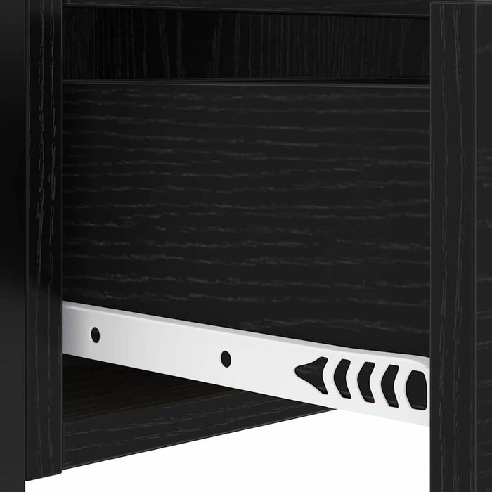Dulap de noapte Stejar Negru 40 x 31 x 60 cm Lemn compozit - WALTI WALTI