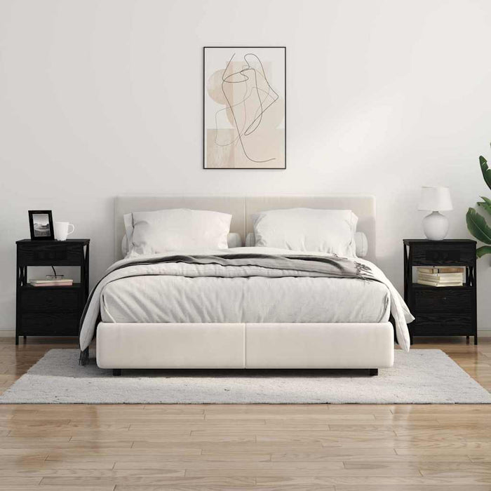 Dulap de noapte cu sertar 2 pcs Stejar Negru 40 x 31 x 60 cm - WALTI WALTI