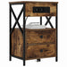 Dulap de noapte Stejar fumuriu 40 x 31 x 60 cm Lemn compozit - WALTI WALTI