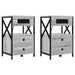 Dulap de noapte 2 pcs Gri Sonoma 40 x 31 x 60 cm Lemn compozit - WALTI WALTI