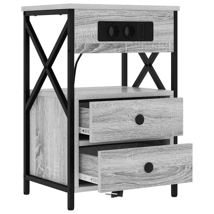 Dulap de noapte 2 pcs Gri Sonoma 40 x 31 x 60 cm Lemn compozit - WALTI WALTI