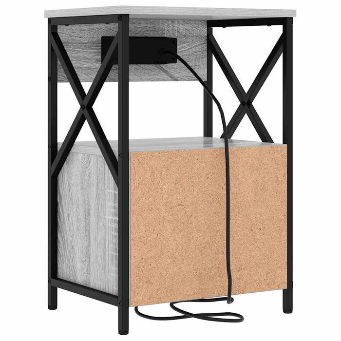 Dulap de noapte 2 pcs Gri Sonoma 40 x 31 x 60 cm Lemn compozit - WALTI WALTI