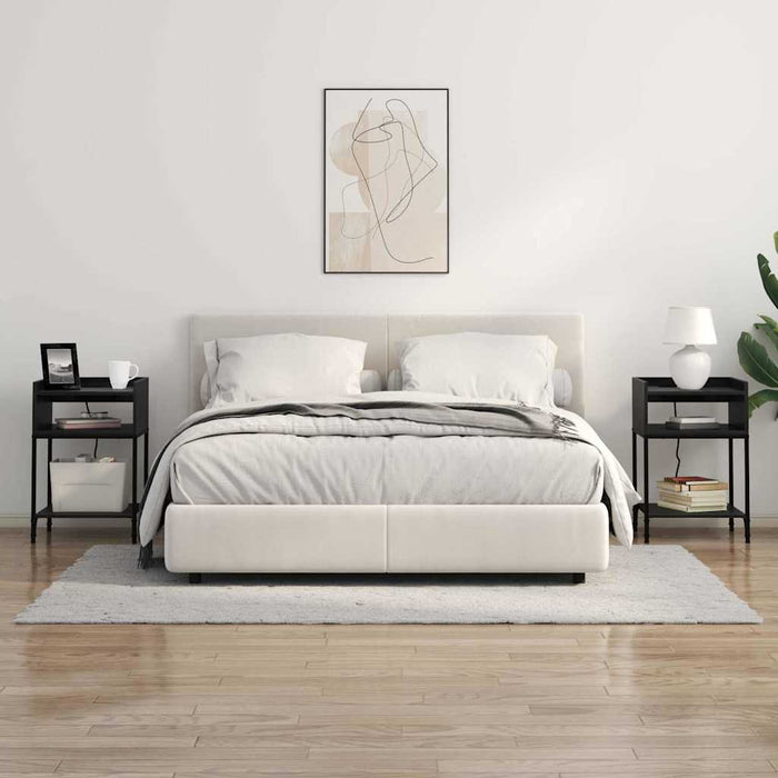 Dulap de noapte Stejar Negru 40 x 40 x 61 cm Lemn compozit - WALTI WALTI