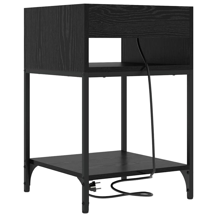 Dulap de noapte Stejar Negru 40 x 40 x 61 cm Lemn compozit - WALTI WALTI