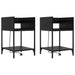 Dulap de noapte cu raft 2 pcs Stejar Negru 40 x 40 x 61 cm - WALTI WALTI
