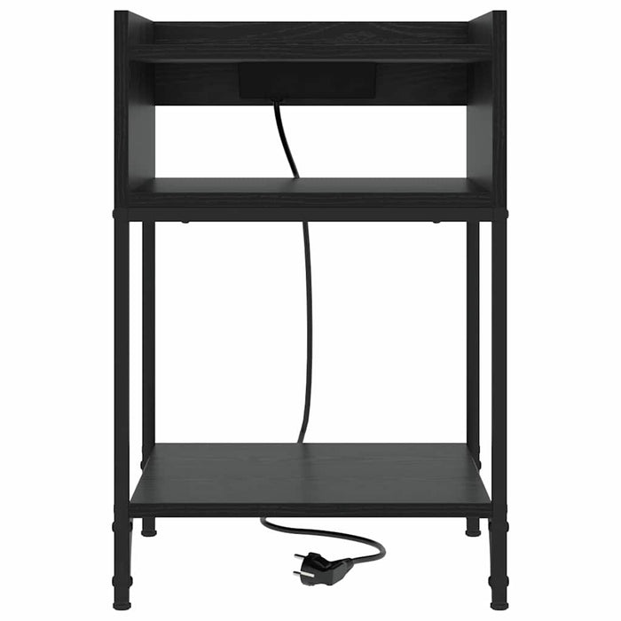Dulap de noapte cu raft 2 pcs Stejar Negru 40 x 40 x 61 cm - WALTI WALTI