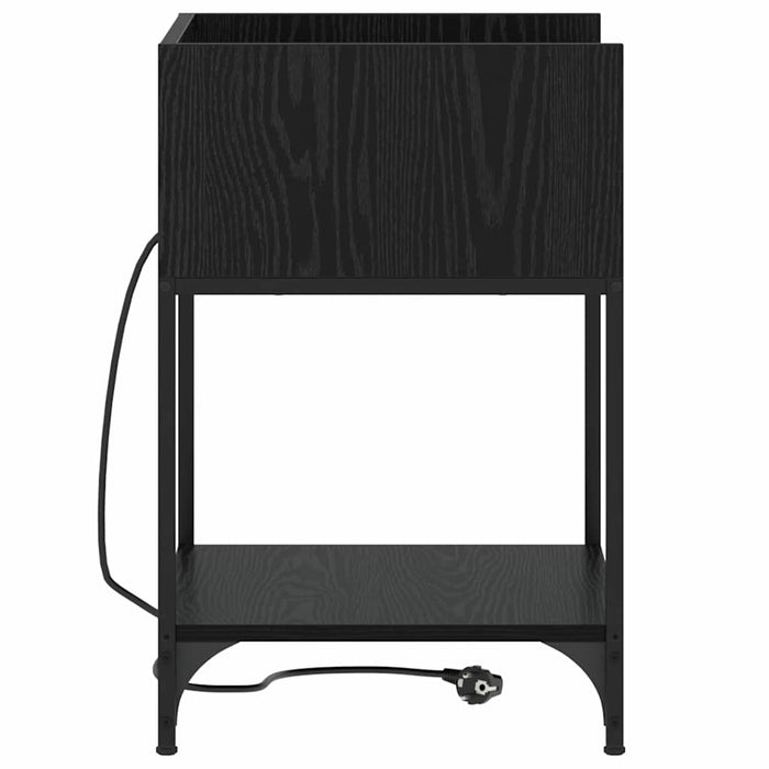 Dulap de noapte cu raft 2 pcs Stejar Negru 40 x 40 x 61 cm - WALTI WALTI
