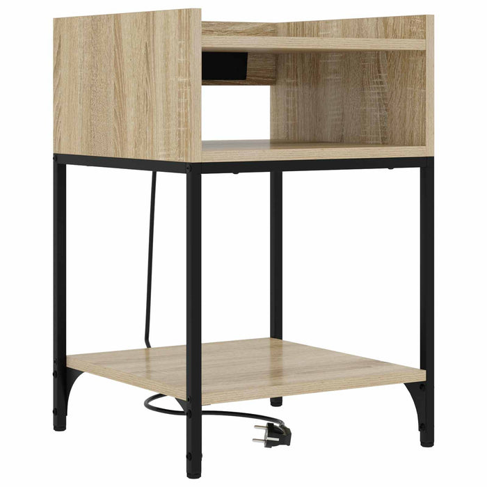 Dulap de noapte cu raft 2 pcs Stejar Sonoma 40 x 40 x 61 cm - WALTI WALTI