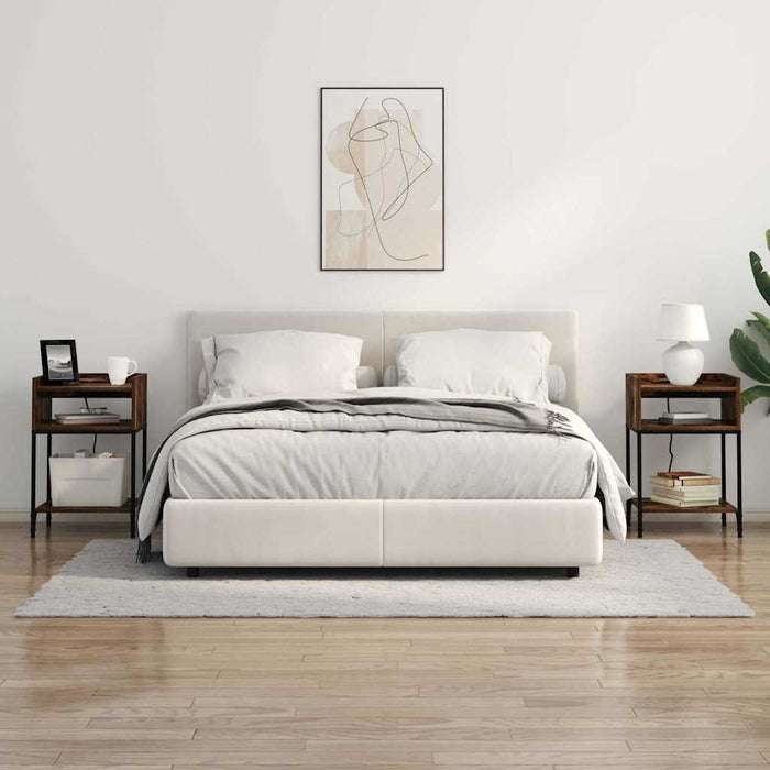 Dulap de noapte cu raft 2 pcs Stejar fumuriu 40 x 40 x 61 cm - WALTI WALTI