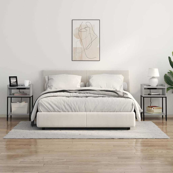 Dulap de noapte 2 pcs Gri Sonoma 40 x 40 x 61 cm Lemn compozit - WALTI WALTI