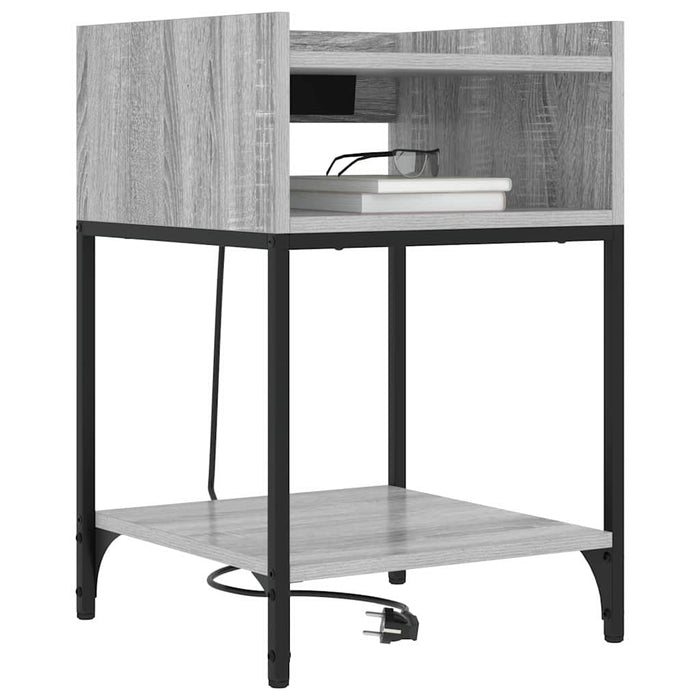 Dulap de noapte 2 pcs Gri Sonoma 40 x 40 x 61 cm Lemn compozit - WALTI WALTI