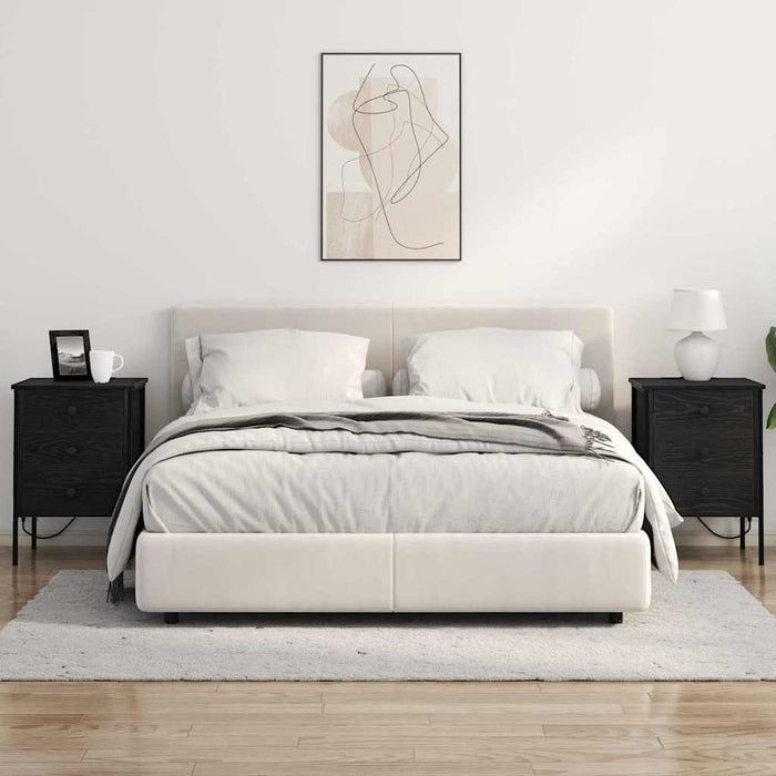 Dulap de noapte Stejar Negru 42 x 41 x 61 cm Lemn compozit - WALTI WALTI