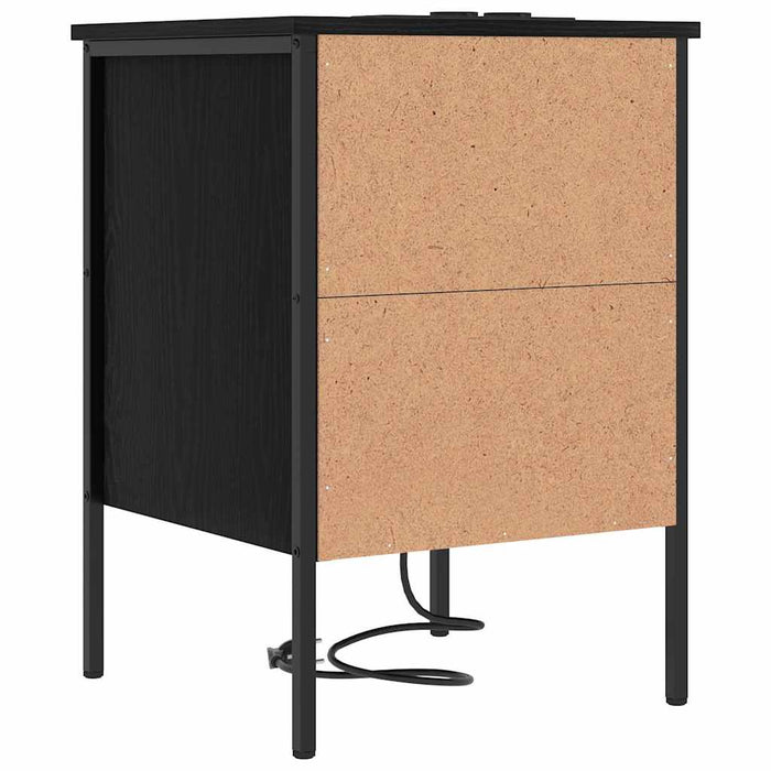 Dulap de noapte Stejar Negru 42 x 41 x 61 cm Lemn compozit - WALTI WALTI