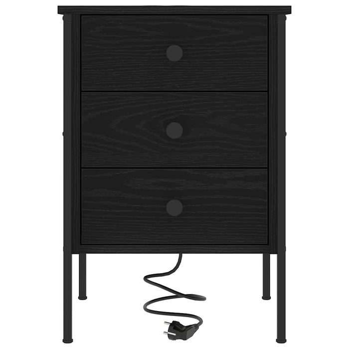 Dulap de noapte Stejar Negru 42 x 41 x 61 cm Lemn compozit - WALTI WALTI