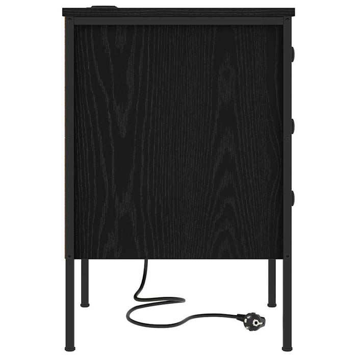Dulap de noapte Stejar Negru 42 x 41 x 61 cm Lemn compozit - WALTI WALTI