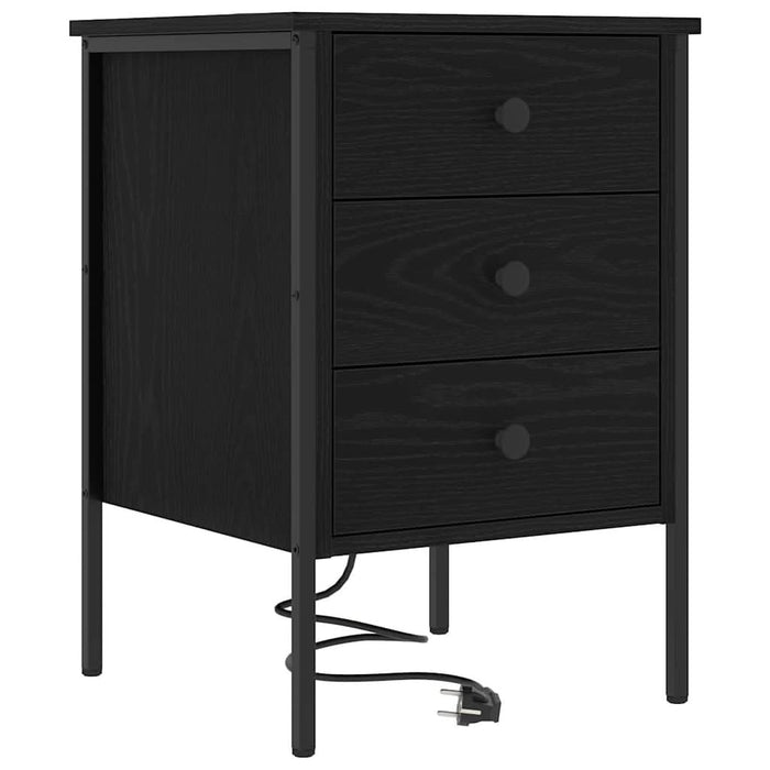 Dulap de noapte cu sertar 2 pcs Stejar Negru 42 x 41 x 61 cm - WALTI WALTI
