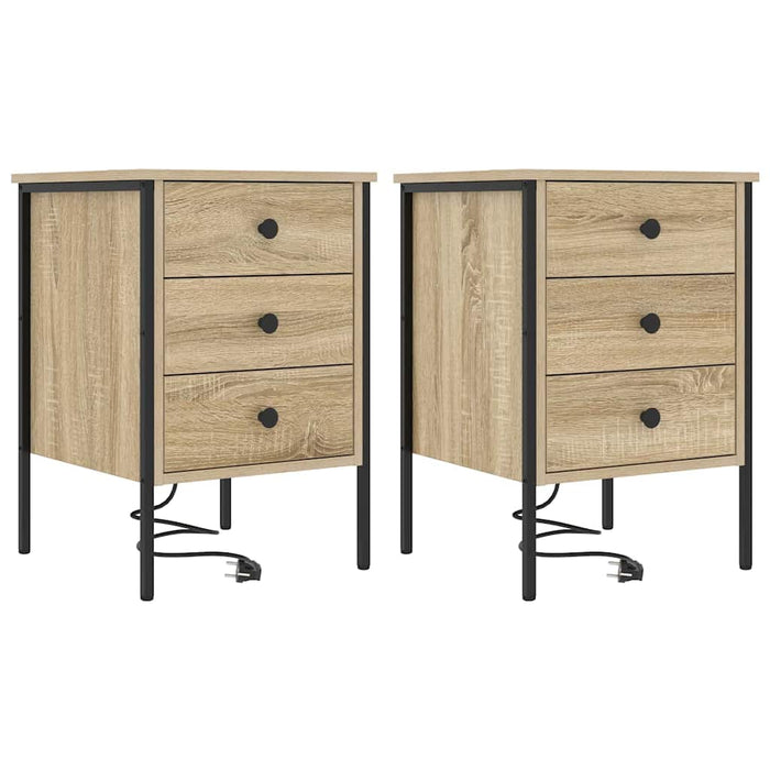 Dulap de noapte cu sertar 2 pcs Stejar Sonoma 42 x 41 x 61 cm - WALTI WALTI