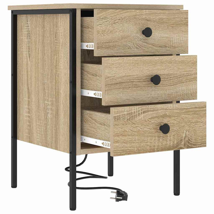 Dulap de noapte cu sertar 2 pcs Stejar Sonoma 42 x 41 x 61 cm - WALTI WALTI