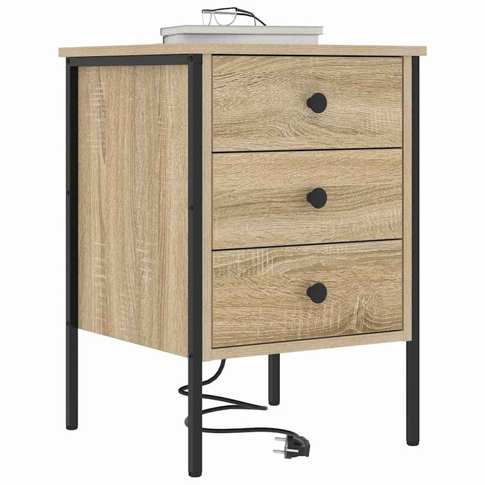 Dulap de noapte cu sertar 2 pcs Stejar Sonoma 42 x 41 x 61 cm - WALTI WALTI