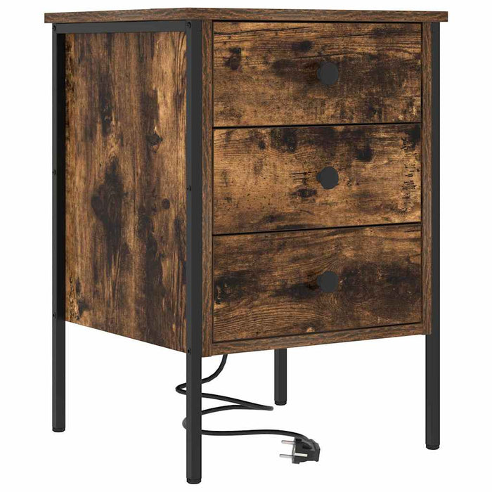 Dulap de noapte Stejar fumuriu 42 x 41 x 61 cm Lemn compozit - WALTI WALTI