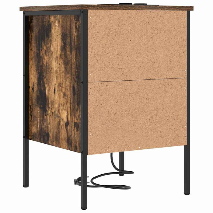Dulap de noapte Stejar fumuriu 42 x 41 x 61 cm Lemn compozit - WALTI WALTI