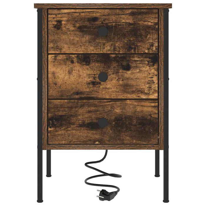 Dulap de noapte Stejar fumuriu 42 x 41 x 61 cm Lemn compozit - WALTI WALTI