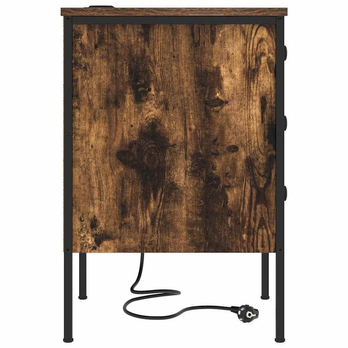 Dulap de noapte Stejar fumuriu 42 x 41 x 61 cm Lemn compozit - WALTI WALTI