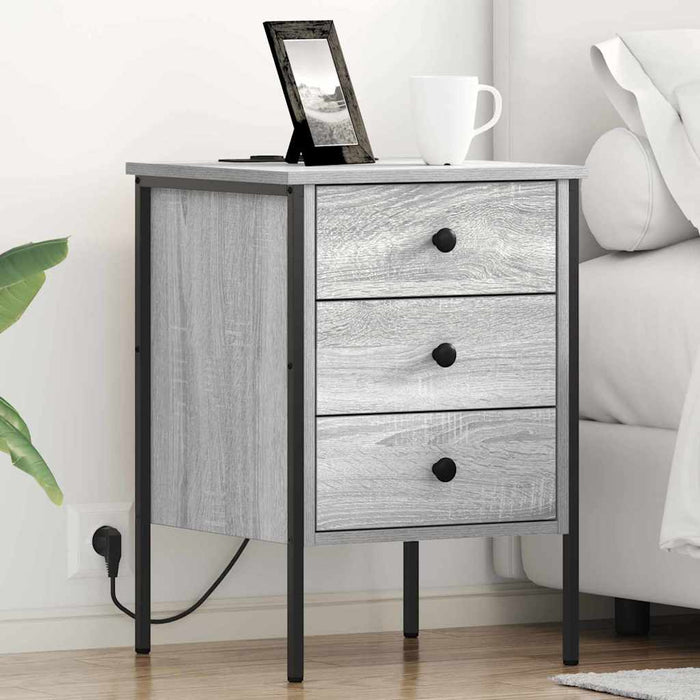 Dulap de noapte Gri Sonoma 42 x 41 x 61 cm Lemn compozit - WALTI WALTI