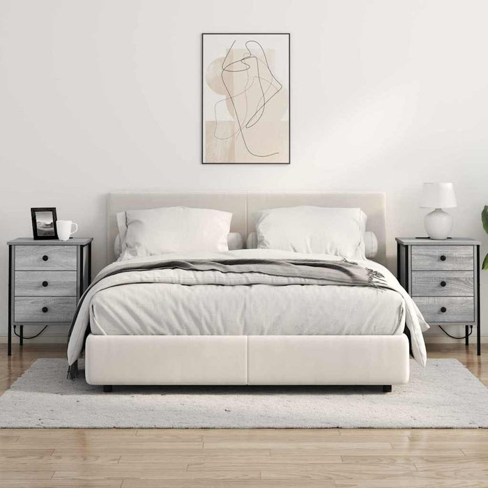Dulap de noapte 2 pcs Gri Sonoma 42 x 41 x 61 cm Lemn compozit - WALTI WALTI