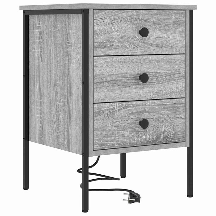 Dulap de noapte 2 pcs Gri Sonoma 42 x 41 x 61 cm Lemn compozit - WALTI WALTI