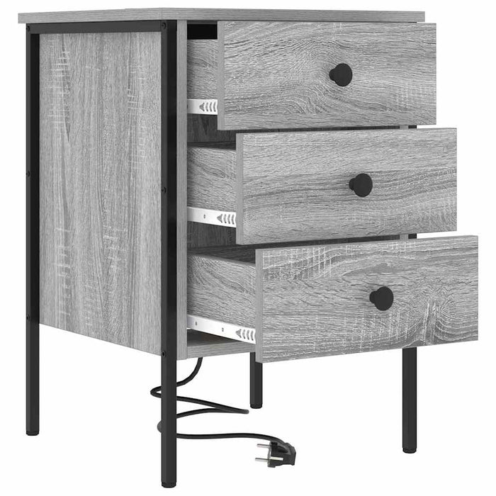Dulap de noapte 2 pcs Gri Sonoma 42 x 41 x 61 cm Lemn compozit - WALTI WALTI