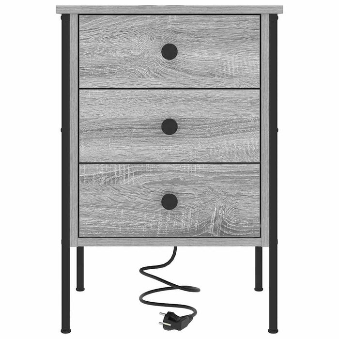 Dulap de noapte 2 pcs Gri Sonoma 42 x 41 x 61 cm Lemn compozit - WALTI WALTI