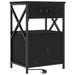 Dulap de noapte Stejar Negru 40 x 31 x 60 cm Lemn compozit - WALTI WALTI
